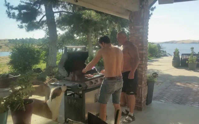 Rich grilling on the patio