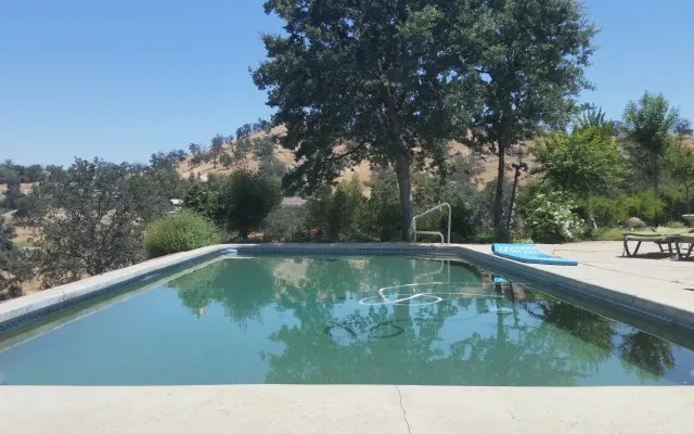 The pool with the foothills beyond
